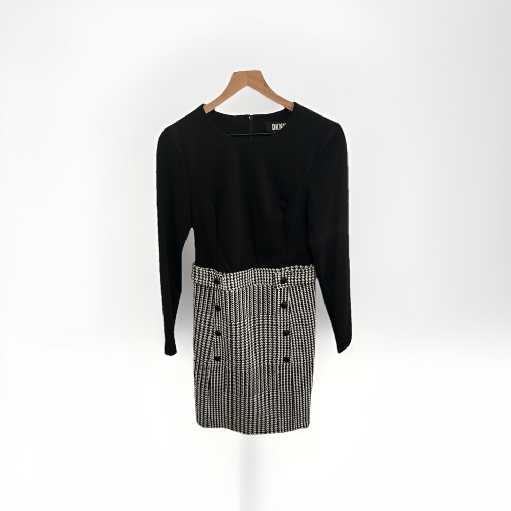 DKNY Black and White houndstooth Women's knee length dress
